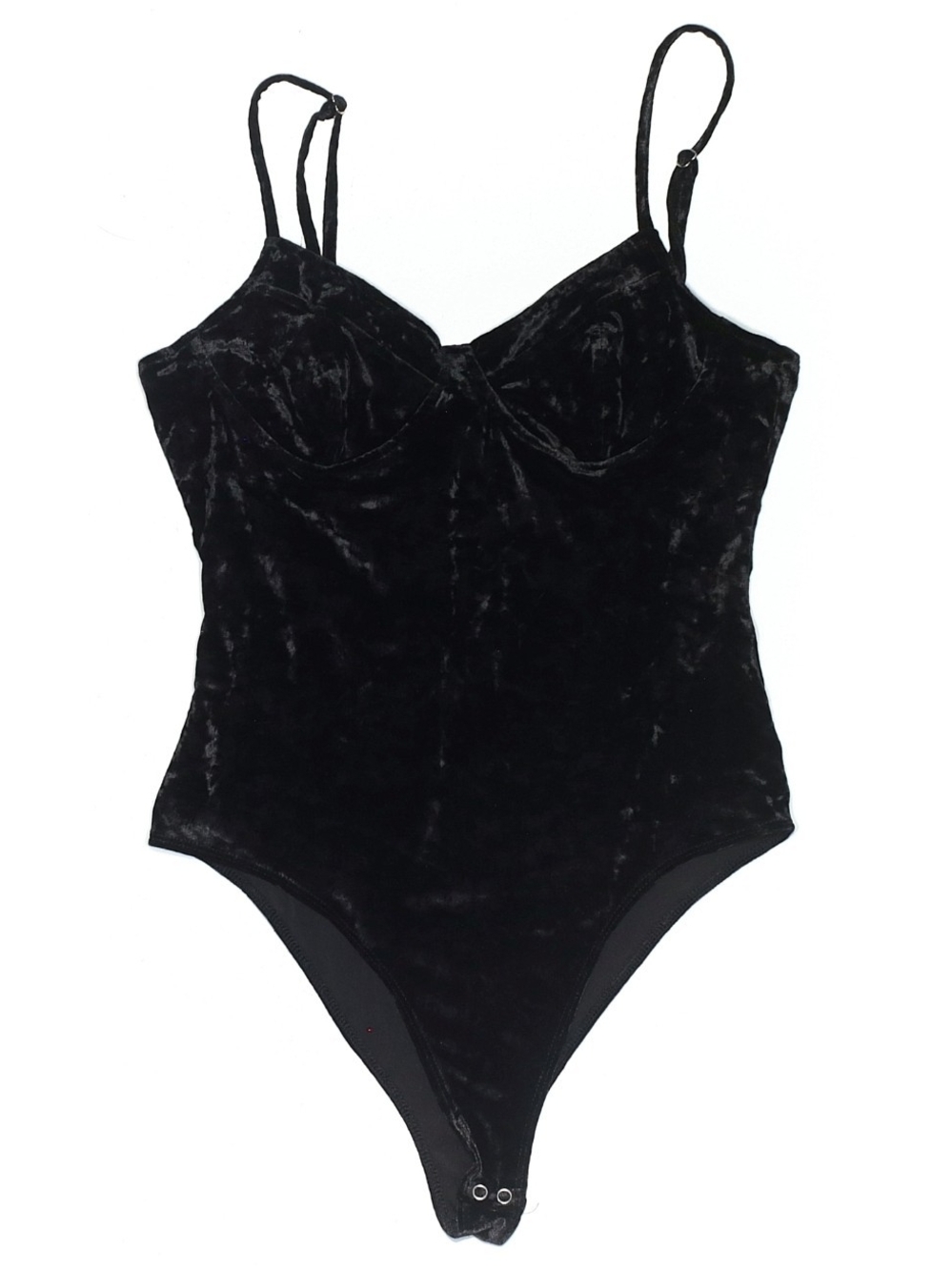 Forever 21 Black Velvet Bustier-Style Bodysuit